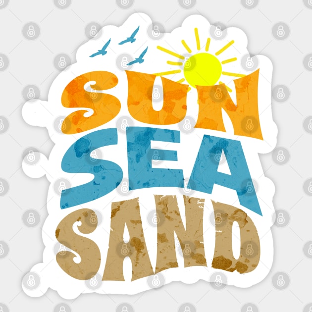 Sun Sea Sand Sticker by Glenn Landas Digital Art